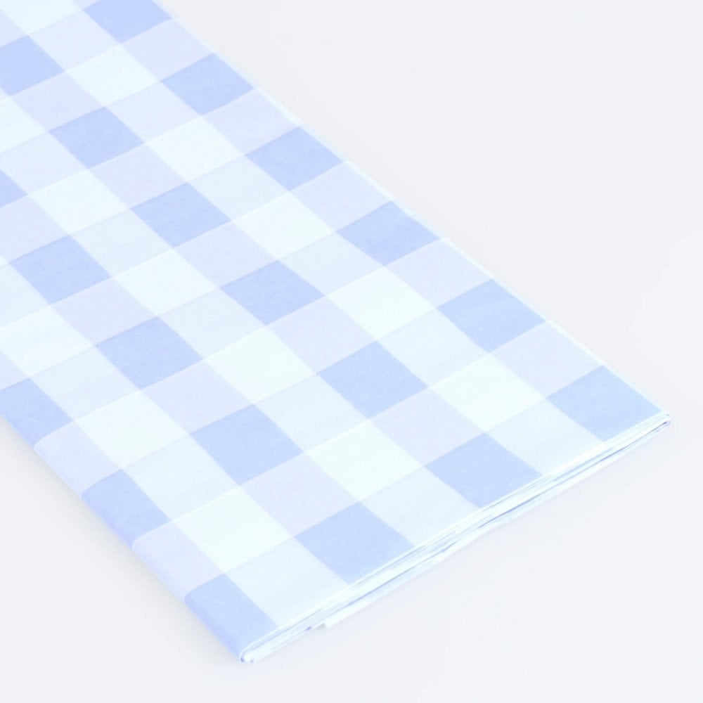 BLUE GINGHAM PAPER TABLECLOTH