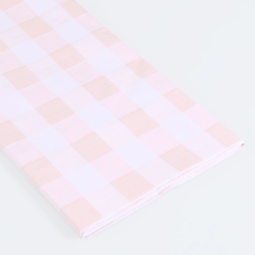 PINK GINGHAM PAPER TABLECLOTH