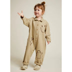 QUINN ALLOTMENT EMBROIDERED OVERALLS - OLIVE