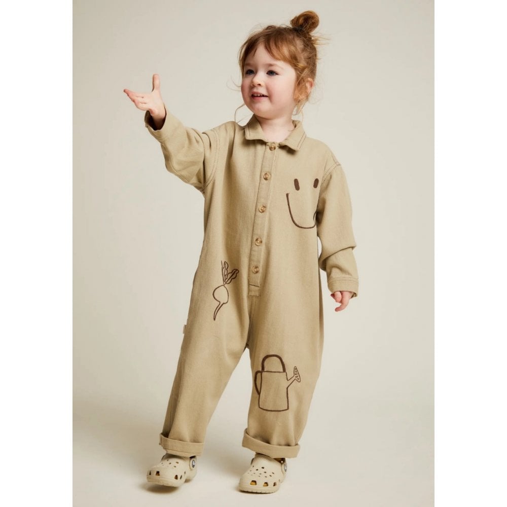 QUINN ALLOTMENT EMBROIDERED OVERALLS - OLIVE