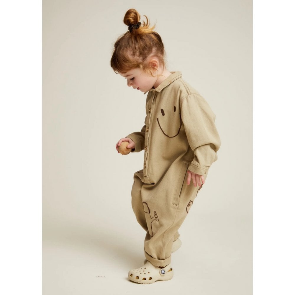 QUINN ALLOTMENT EMBROIDERED OVERALLS - OLIVE