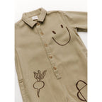 QUINN ALLOTMENT EMBROIDERED OVERALLS - OLIVE
