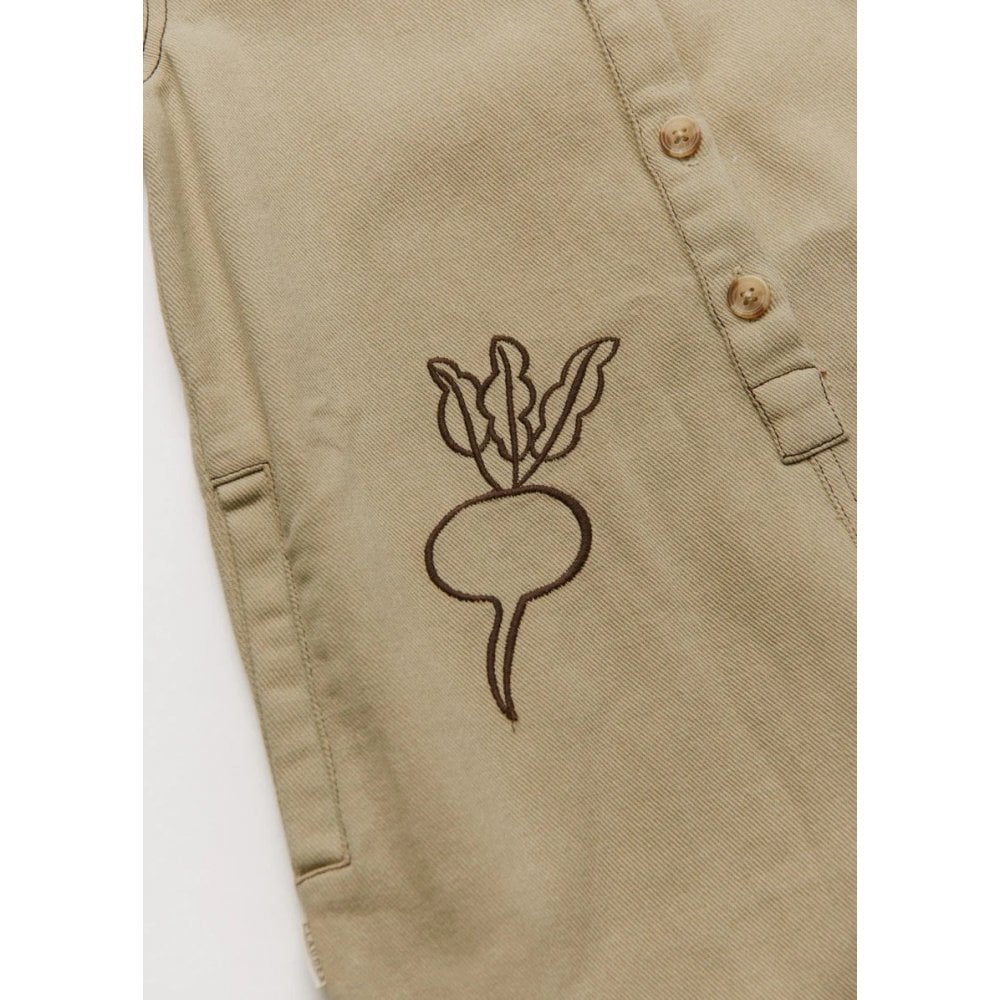 QUINN ALLOTMENT EMBROIDERED OVERALLS - OLIVE