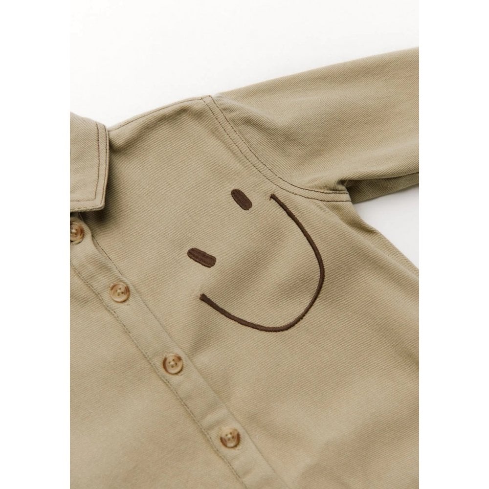 QUINN ALLOTMENT EMBROIDERED OVERALLS - OLIVE