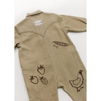 QUINN ALLOTMENT EMBROIDERED OVERALLS - OLIVE