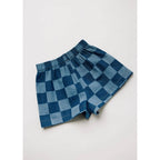 FRANKIE CHECKERBOARD DENIM SHORT