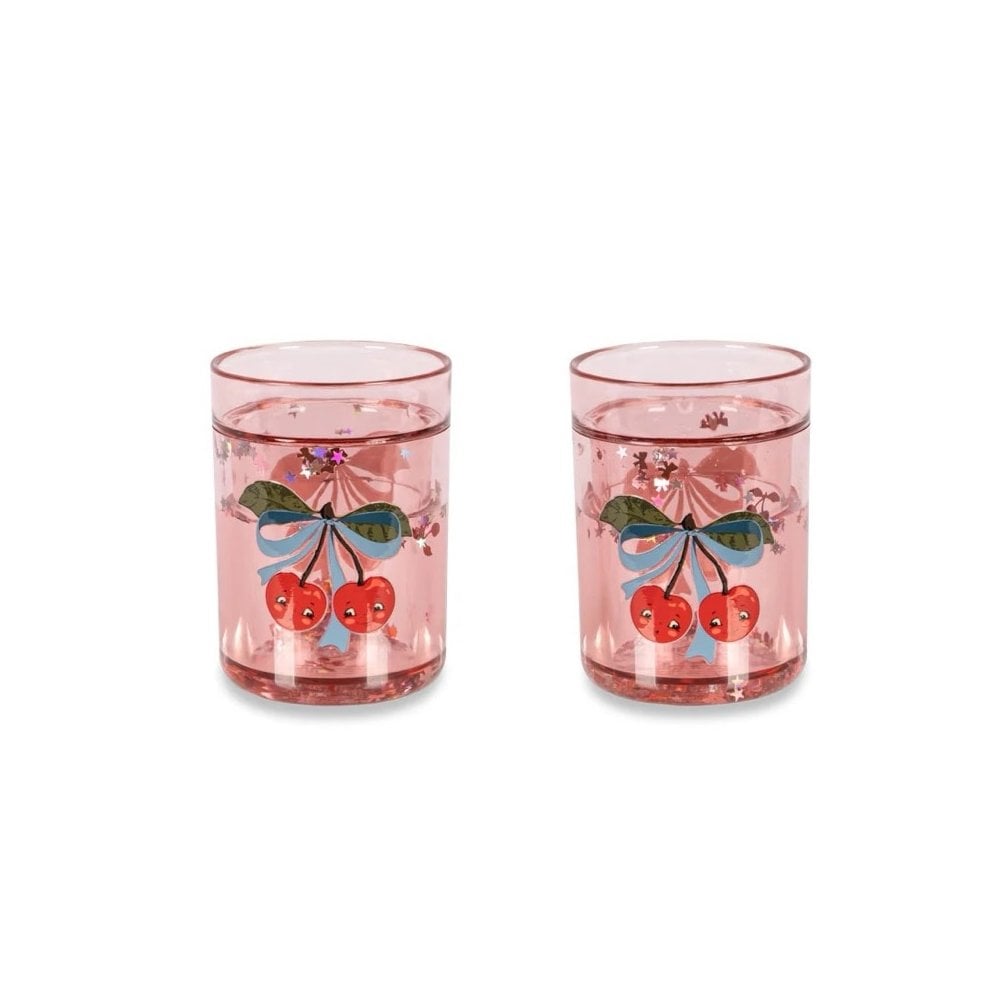 2 PACK GLITTER CUPS - CHERRY BOW