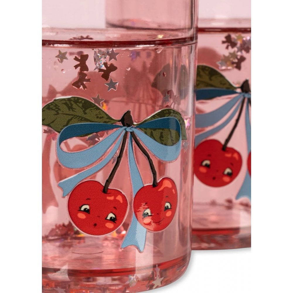 2 PACK GLITTER CUPS - CHERRY BOW