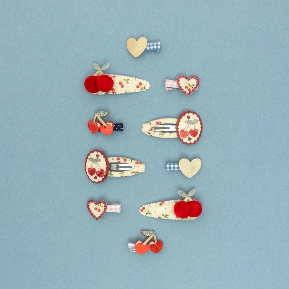 RED CHERRIES MINI HAIR CLIPS