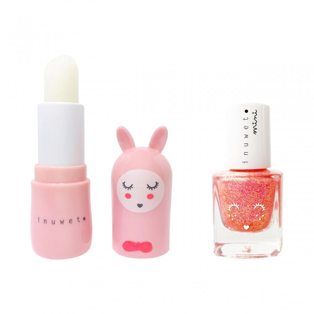 SCENTED LIP BALM + STAR NAIL VARNISH SET - STRAWBERRY