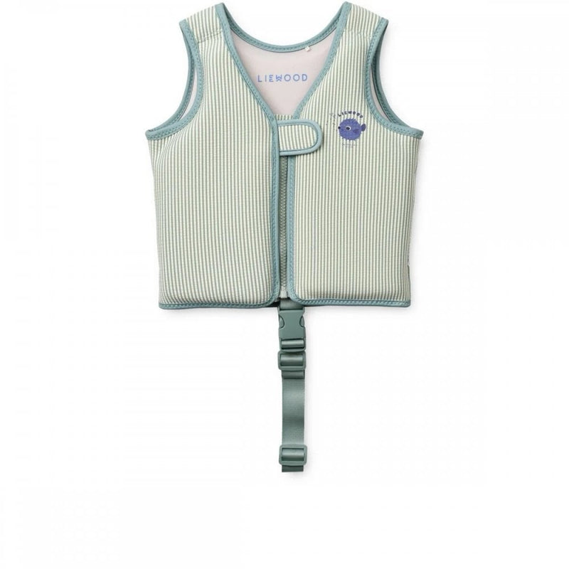 DOVE SEERSUCKER SWIM VEST - Peppermint/Creme de la creme