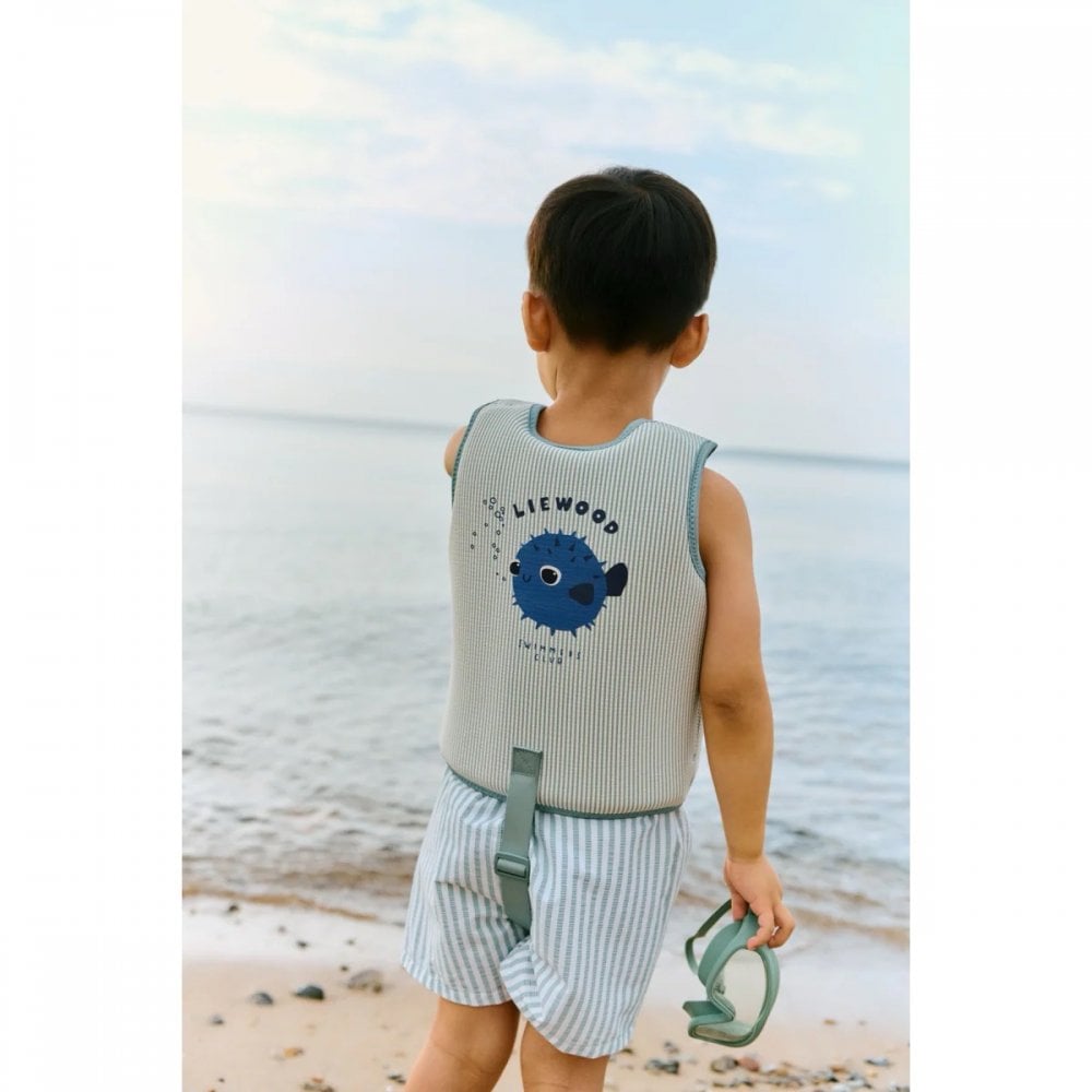 DOVE SEERSUCKER SWIM VEST
