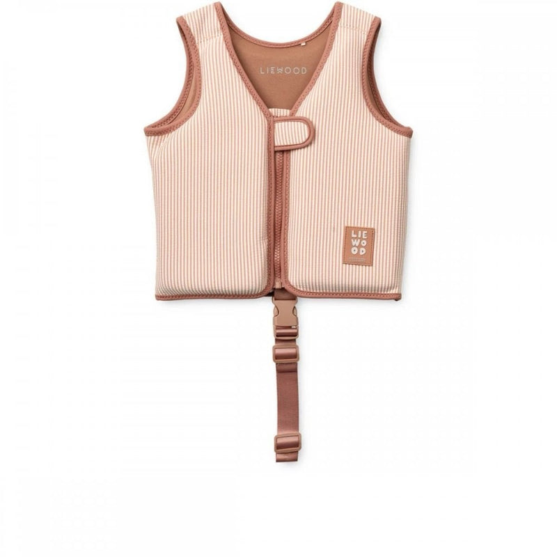 DOVE SEERSUCKER SWIM VEST - Pale tuscandy/Creme Stripe