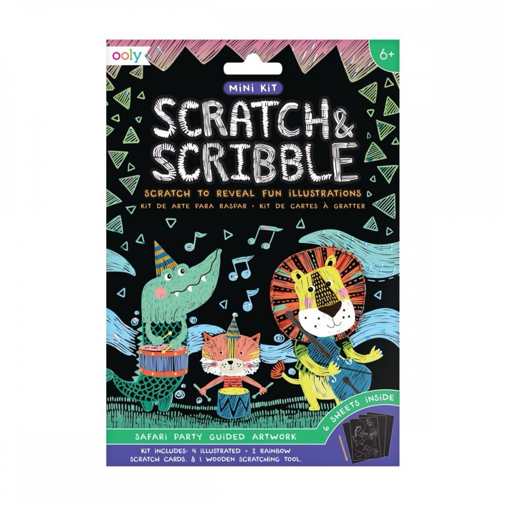 SCRATCH + SCRIBBLE ART KIT - SAFARI PARTY