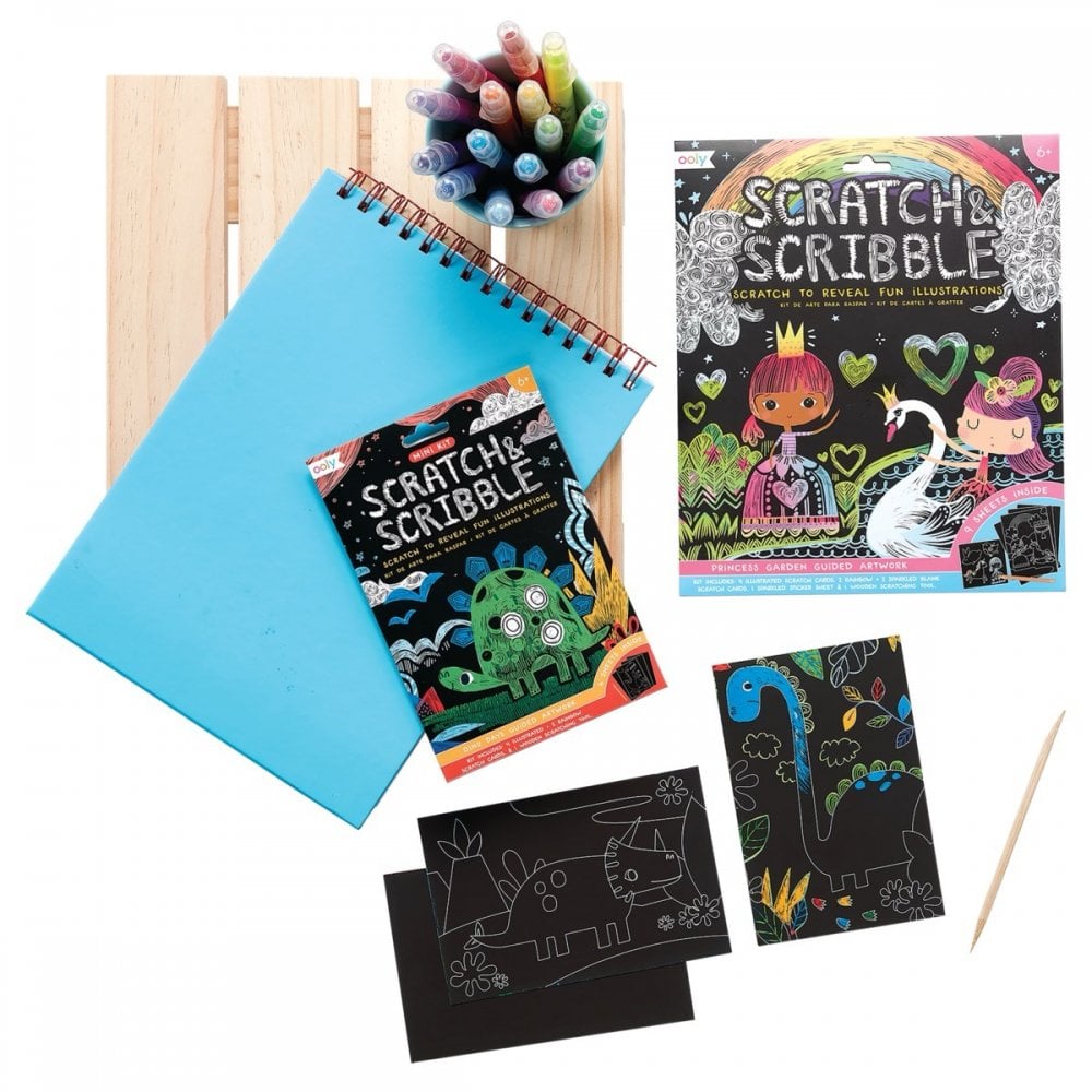 SCRATCH + SCRIBBLE ART KIT - DINO DAYS
