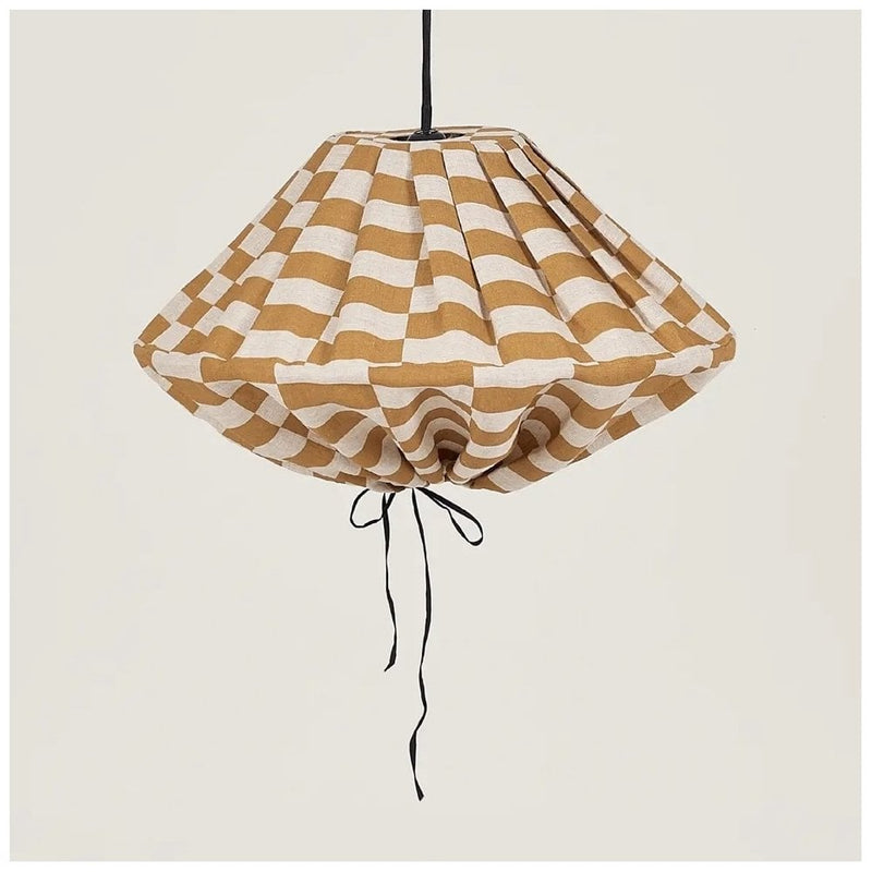 YUMI LINEN LAMPSHADE 50cm - Mustard Tiles