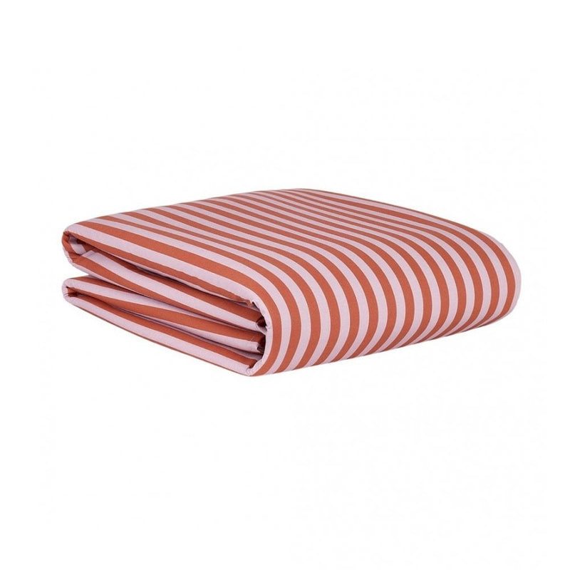 SHELDON SINGLE DUVET COVER - Rust Mauve Stripe