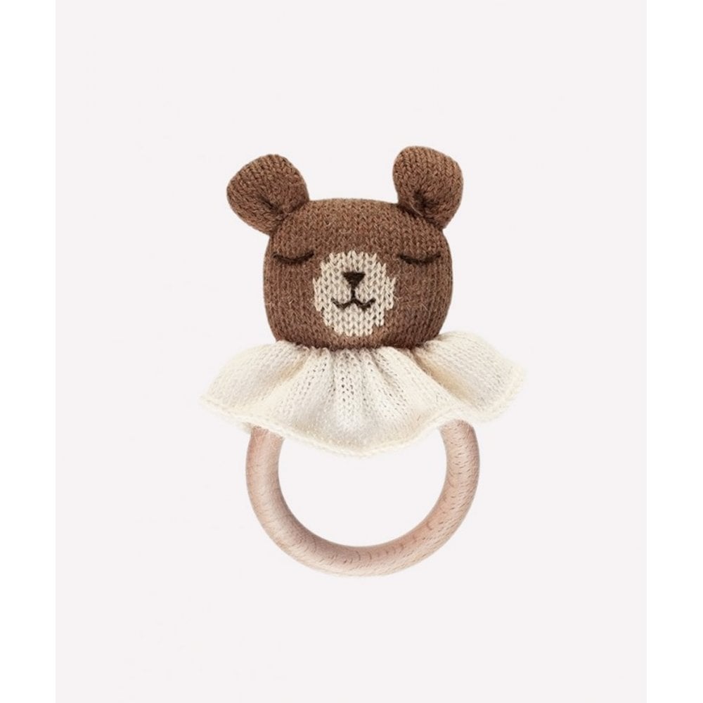 TEETHING RING RATTLE - TEDDY NUT