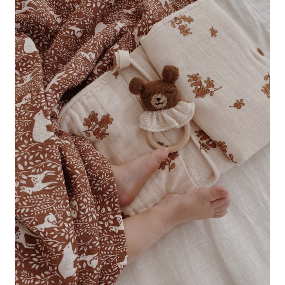 TEETHING RING RATTLE - TEDDY NUT