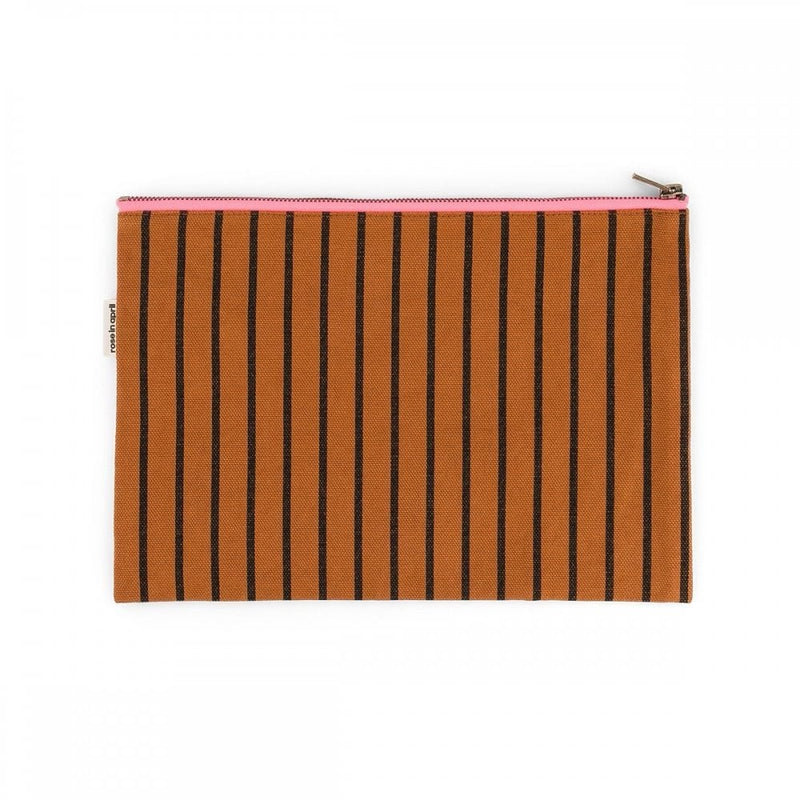 LILI LARGE FLAT POUCH - Tennis Stripes Ginger