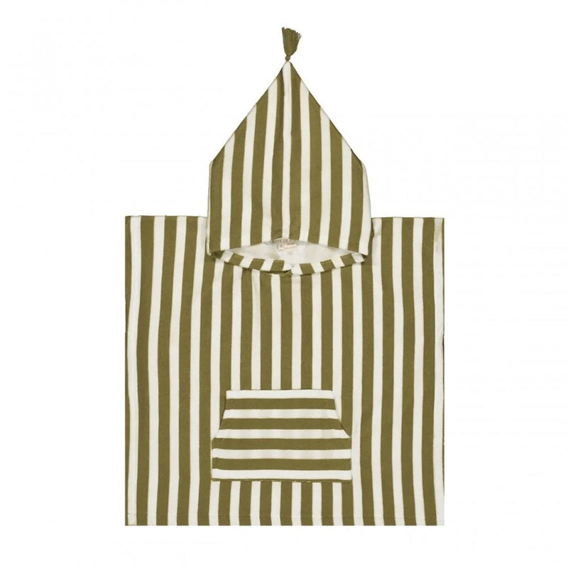 SUZON STRIPE PONCHO - Khaki