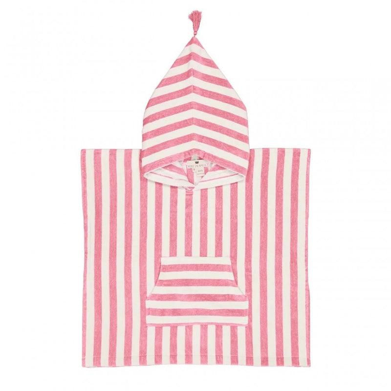 SUZON STRIPE PONCHO - Strawberry