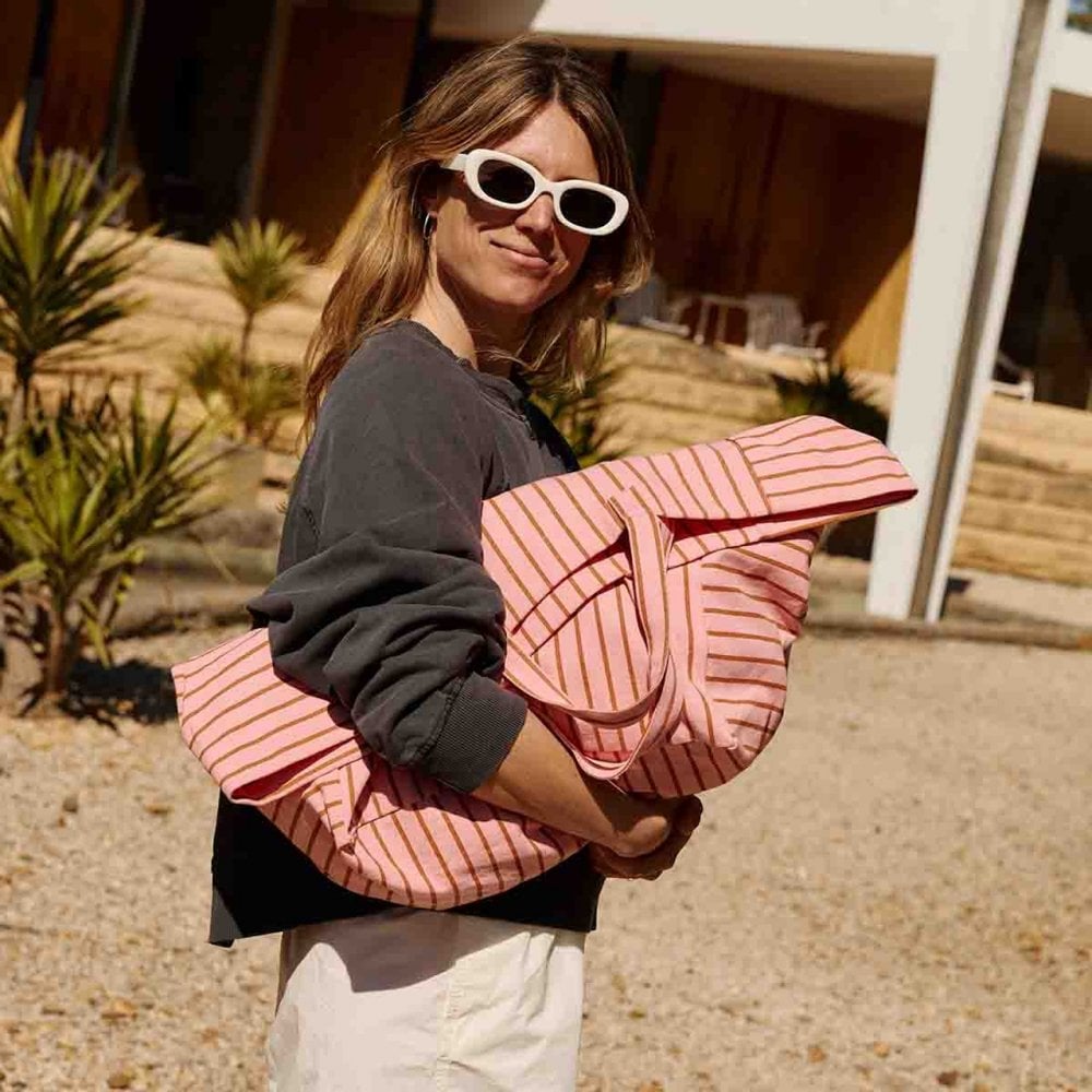 ELISA TOTE BAG TENNIS - PECAN/STRAWBERRY