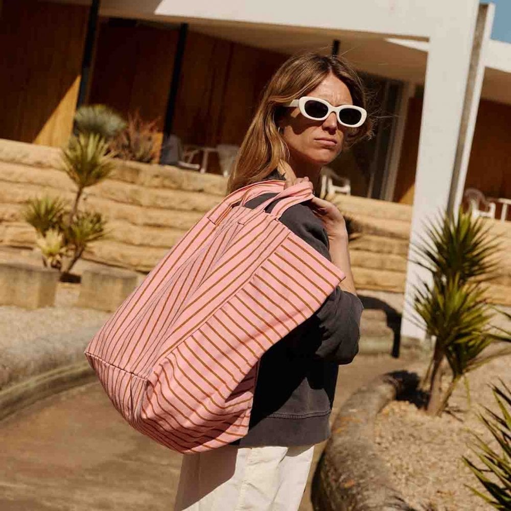 ELISA TOTE BAG TENNIS - PECAN/STRAWBERRY