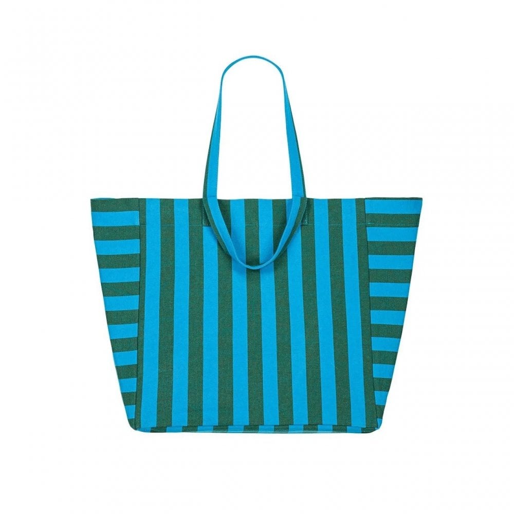 ELISA TOTE BAG - TURQUOISE/OLIVE STRIPE