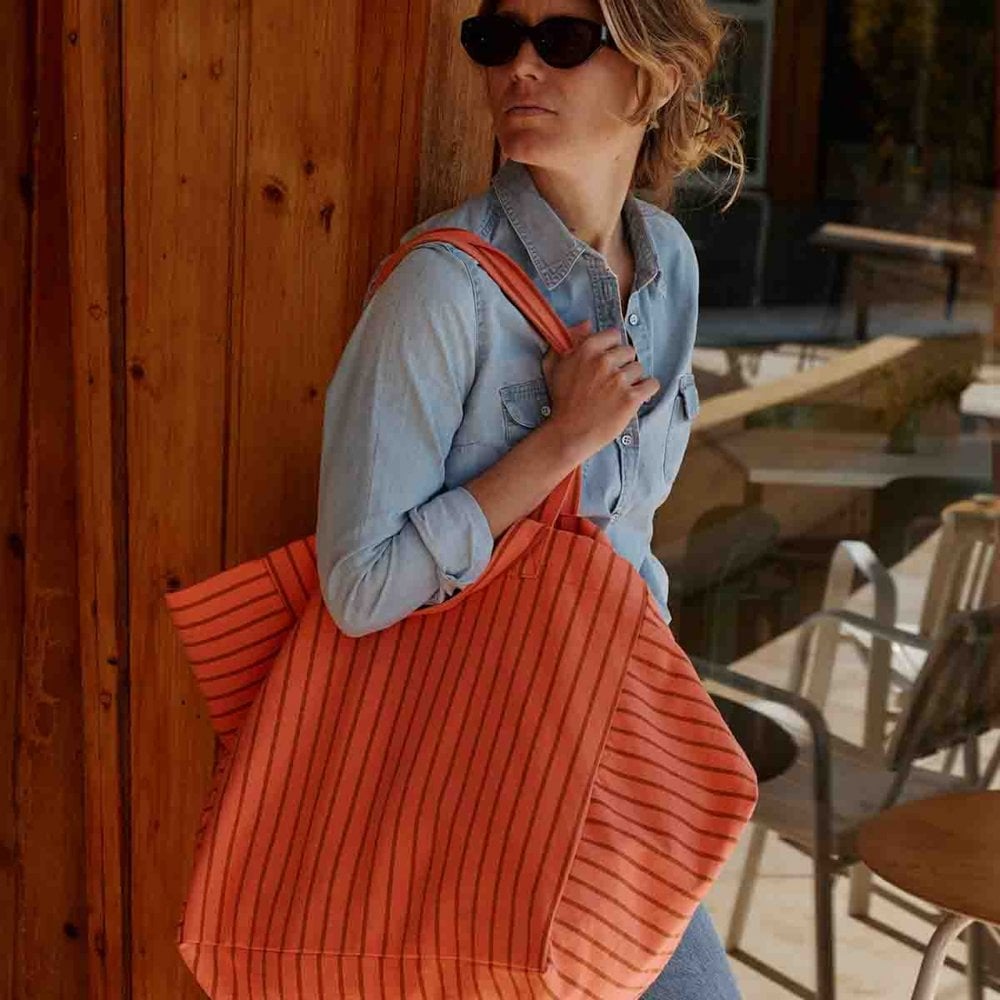 ELISA TOTE BAG TENNIS - PECAN/CORAL
