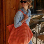 ELISA TOTE BAG TENNIS - PECAN/CORAL