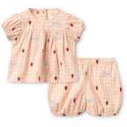 DOLLY BOW BABY SET - BERRY/BOW GINGHAM