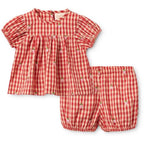 MOLLY PINEBERRY BABY SET - RED/PINK BERRY GINGHAM