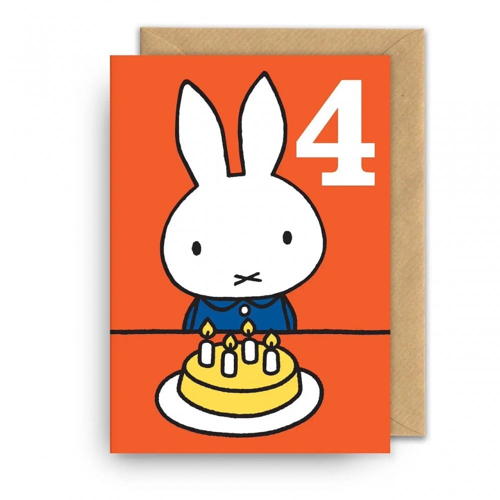 BIRTHDAY CARD MIFFY 4 YEAR CAKE