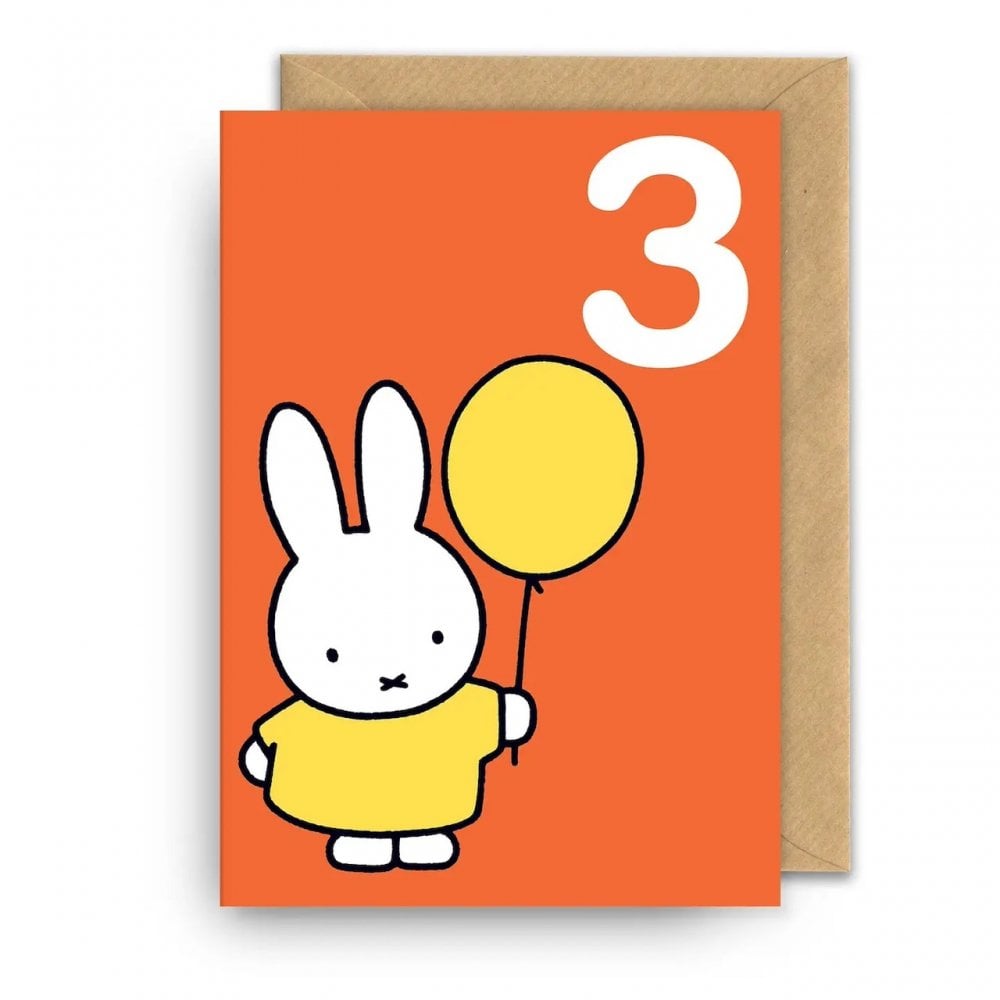 BIRTHDAY CARD MIFFY 3 YEAR BALLOON