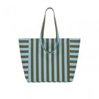 ELISA TOTE BAG - OLIVE + BLUE STRIPE