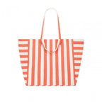 ELISA TOTE BAG - GREIGE + TOMATO STRIPE