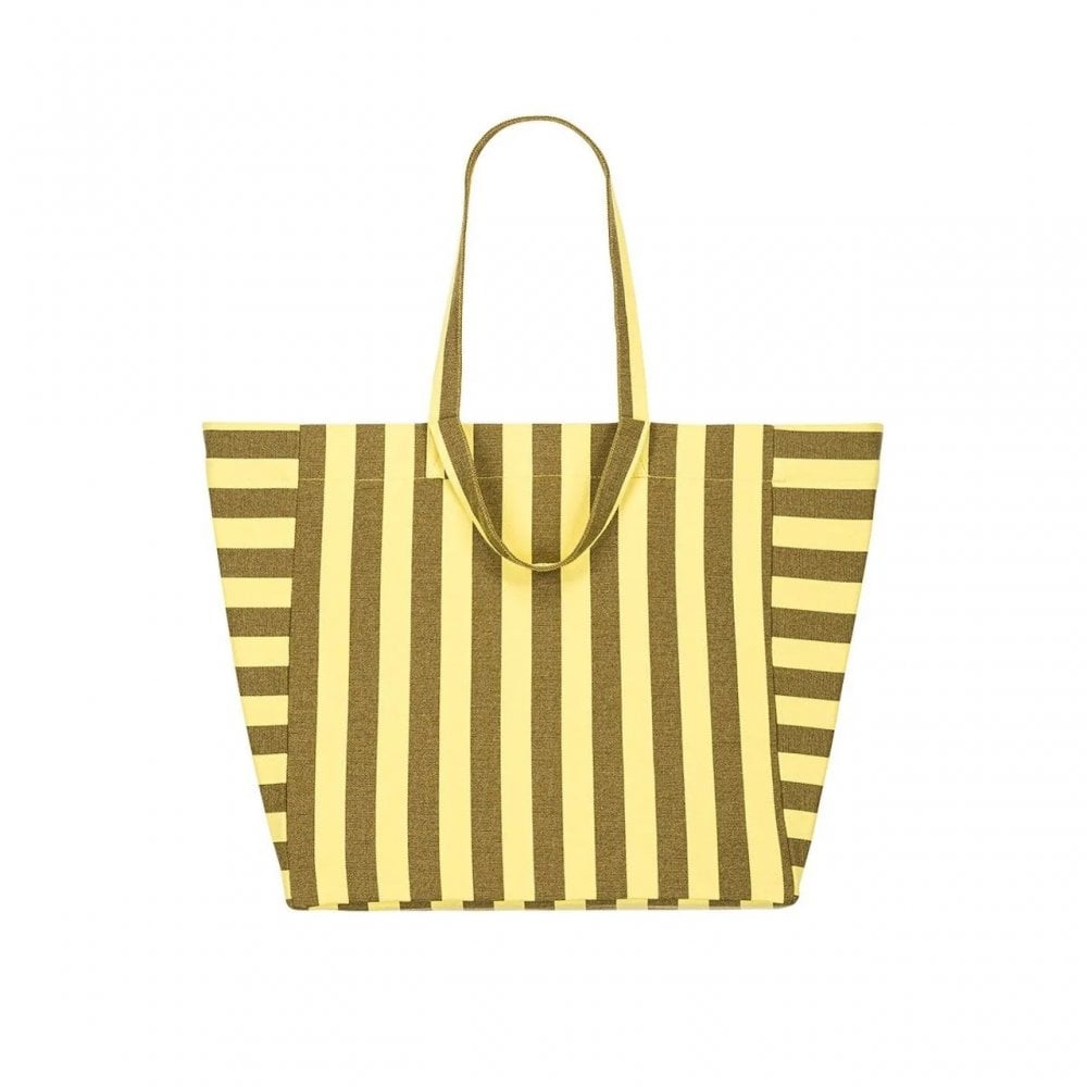 ELISA TOTE BAG - LEMON + OLIVE STRIPE