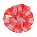 HAIR SCRUNCHIE - GINGHAM PINK/RED