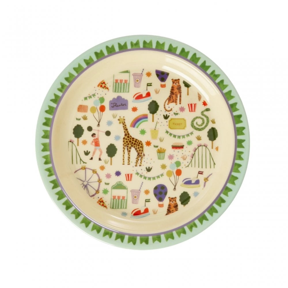 MELAMINE PLATE - MINT FUN FAIR PRINT