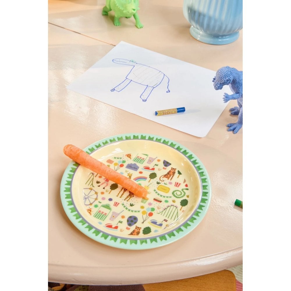 MELAMINE PLATE - MINT FUN FAIR PRINT