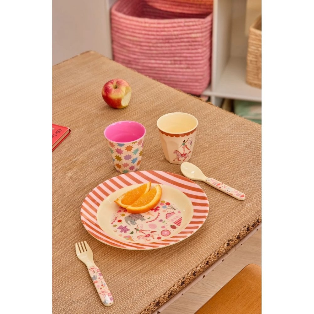 MELAMINE BOWL - PINK FUN FAIR PRINT