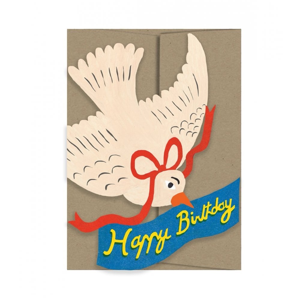 HAPPY BIRTHDAY BIRD - DIE CUT CARD