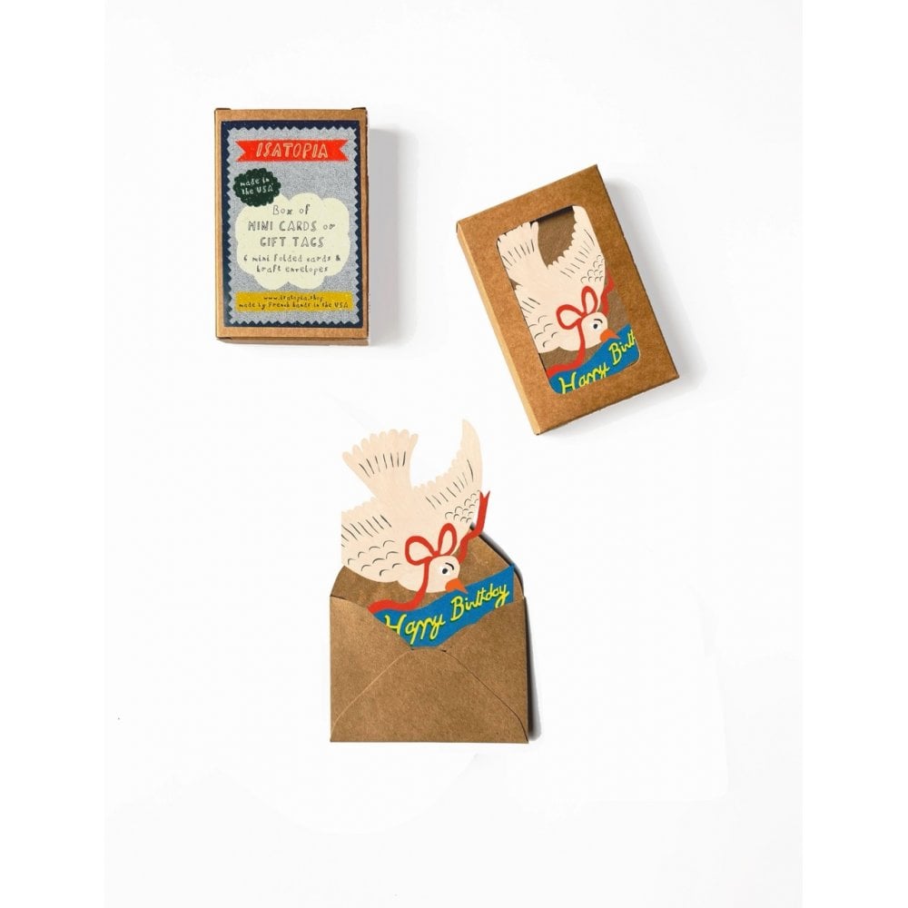 6 MINI CARDS - HAPPY BIRTHDAY BIRD