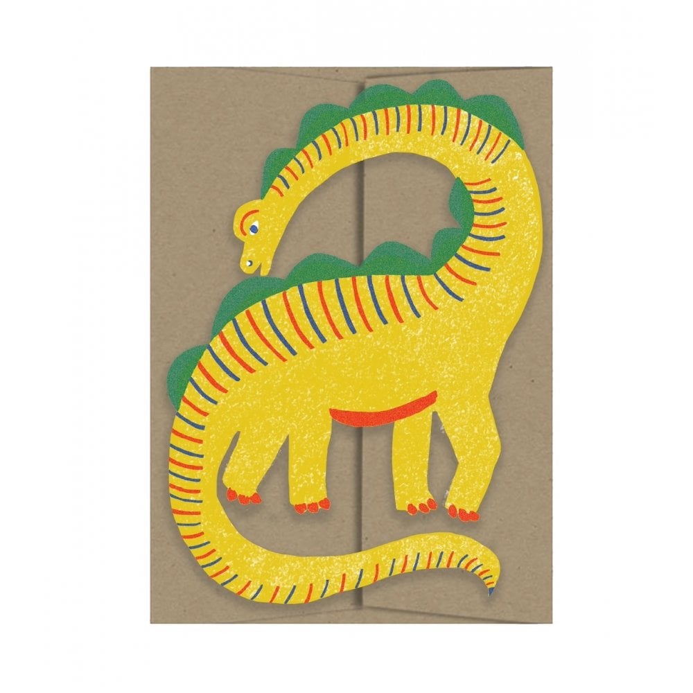 YELLOW DINO - DIE CUT CARD