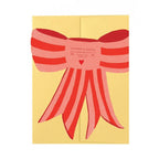 PINK STRIPY BOW - DIE CUT CARD