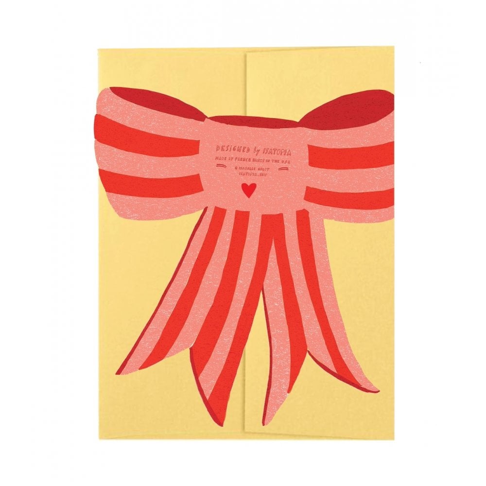 PINK STRIPY BOW - DIE CUT CARD