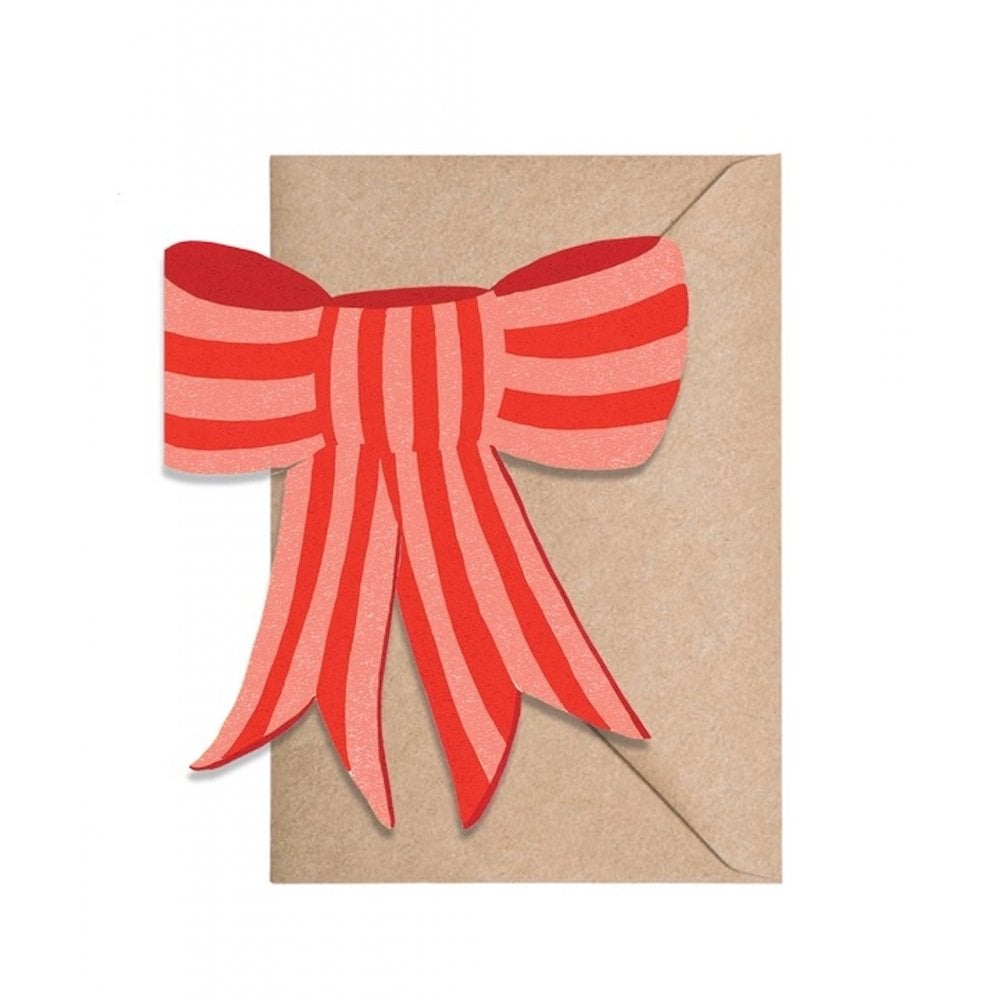 MINI CARD - PINK STRIPY BOW
