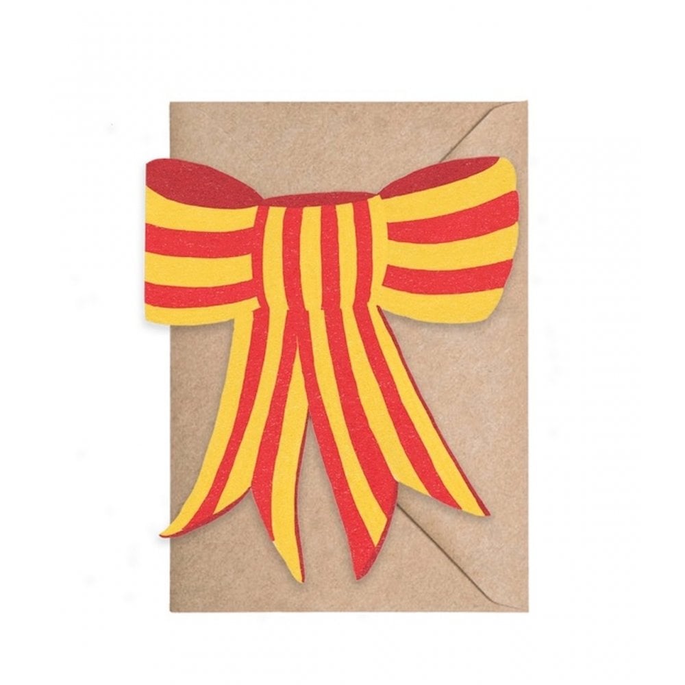 MINI CARD - RED STRIPE BOW