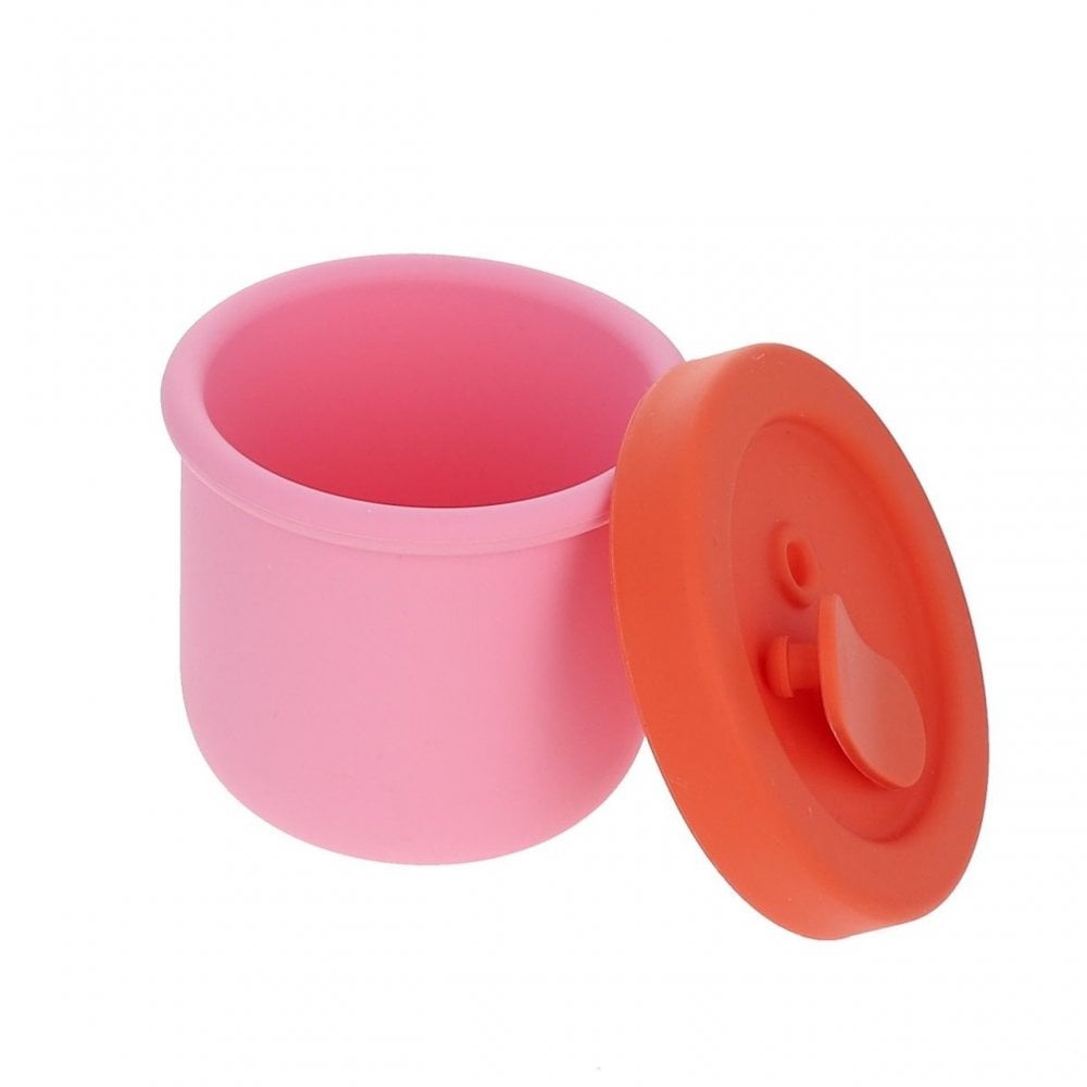 SMALL SILICONE STORAGE POT - PINK/RED
